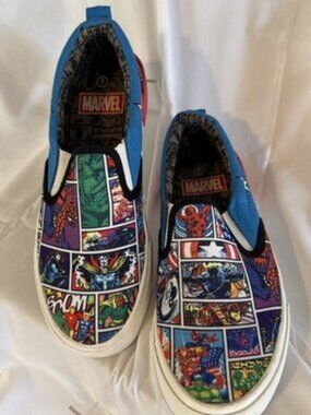 Marvel Super Hero Comics Ground Up Slip On Shoes Men's Size 7